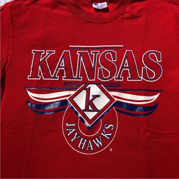 Vintage Champion University of Kansas Jayhawks short sleeve tee shirt - Picture 3 of 6